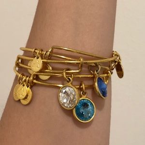 Set of 3 Alex+Ani gold braclets